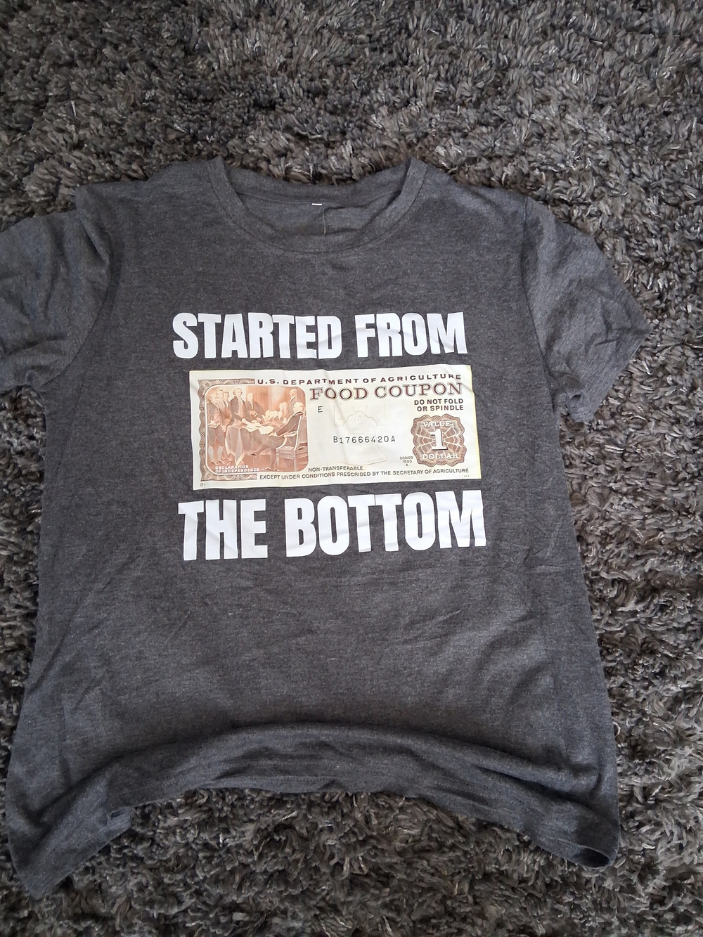 Gray Short Sleeve Graphic Tee - Started From The Bottom